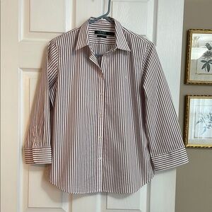 Ralph Lauren women’s Striped White and red and blk Shirt